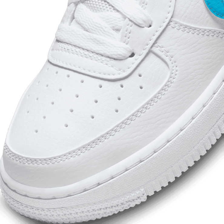 Nike Air Force 1 Low Cut-Out White Aqua (GS) Angle 4