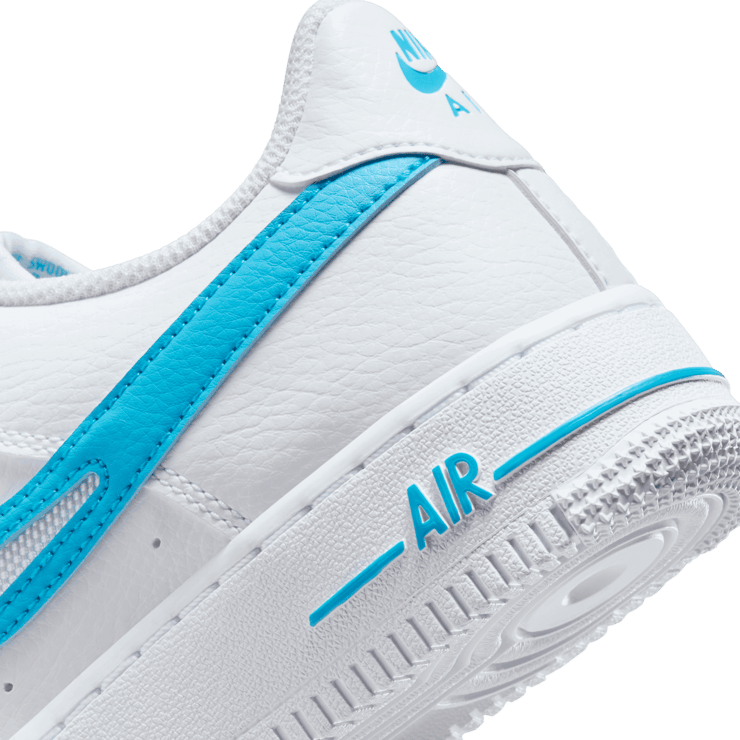 Nike Air Force 1 Low Cut-Out White Aqua (GS) Angle 5