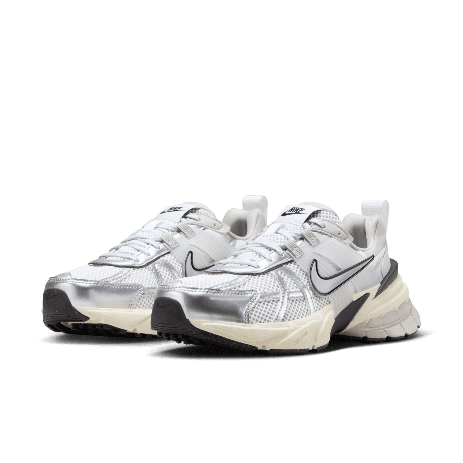 Nike V2K Run Summit White Metallic Silver (W) Angle 2