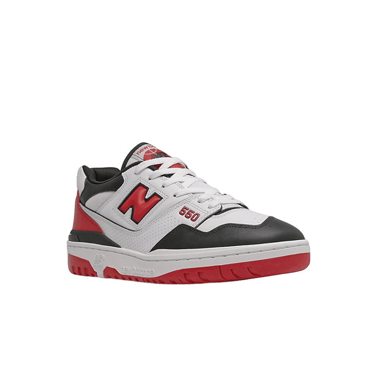 New Balance 550 White Red Black Angle 2