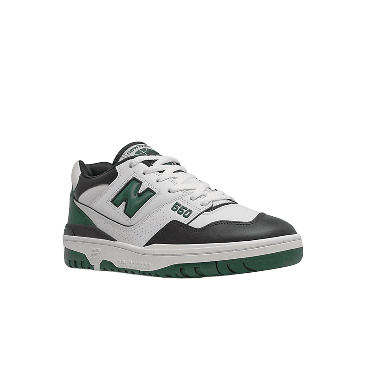 New Balance 550 White Green Black Angle 2