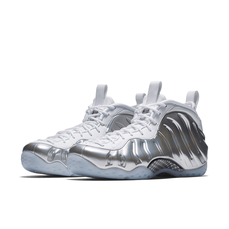 Nike Air Foamposite One Chrome White (W) Angle 2