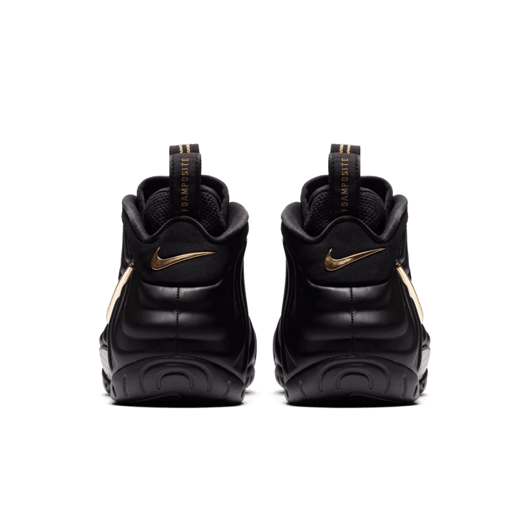 Nike Air Foamposite Pro Black Metallic Gold Angle 3