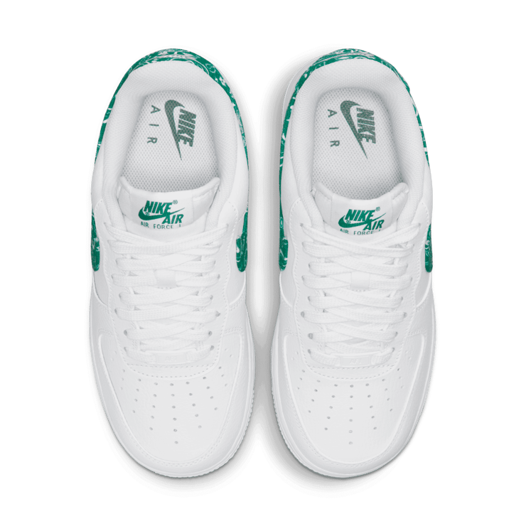 Nike Air Force 1 Low White Green Paisley (W) Angle 1