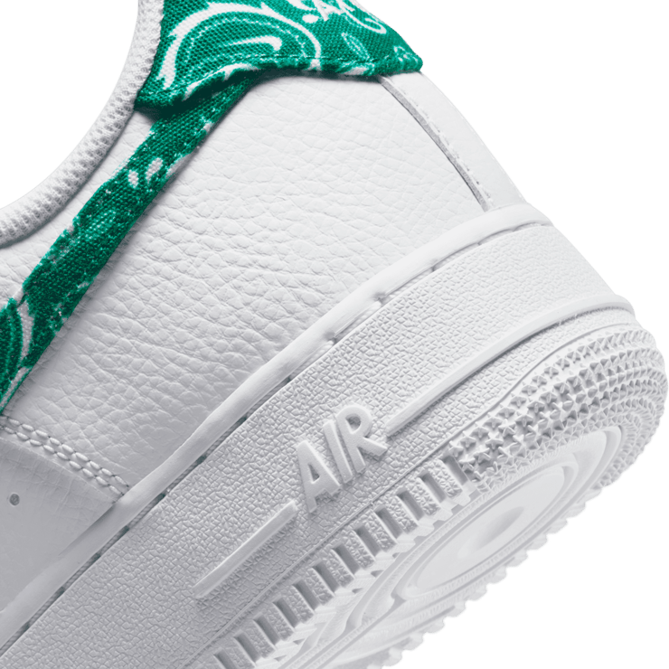 Nike Air Force 1 Low White Green Paisley (W) Angle 5