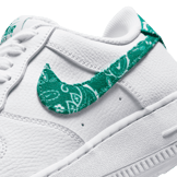 Nike Air Force 1 Low White Green Paisley (W) Angle 6