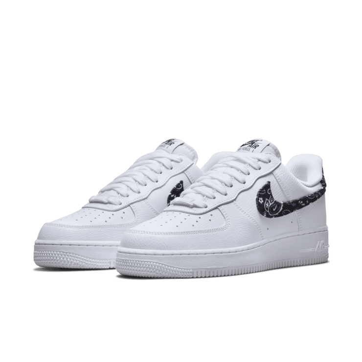 Nike Air Force 1 Low White Black Paisley (W) Angle 2