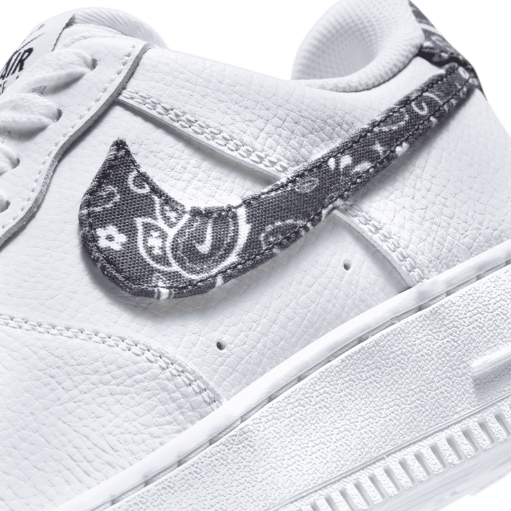 Nike Air Force 1 Low White Black Paisley (W) Angle 6