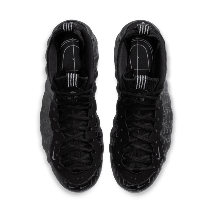 Nike Air Foamposite One All-Over Swoosh Black Angle 1