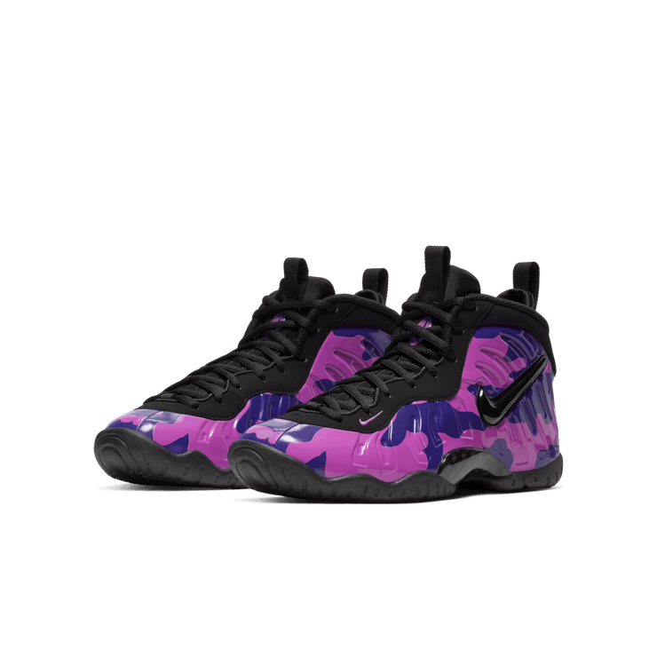 Nike Air Little Posite Pro Purple Camo (GS) Angle 2