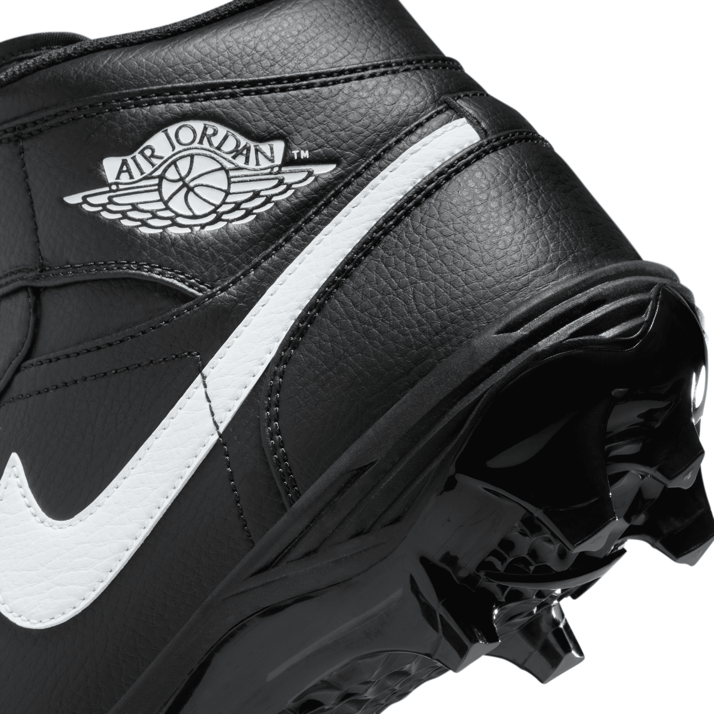 コピー 激安 Jordan 1 Mid TD Black アメフト スパイク 27.0cm D