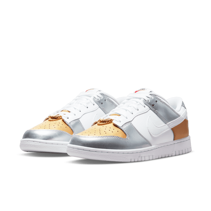 Nike Dunk Low Silver and Gold (W) Angle 2