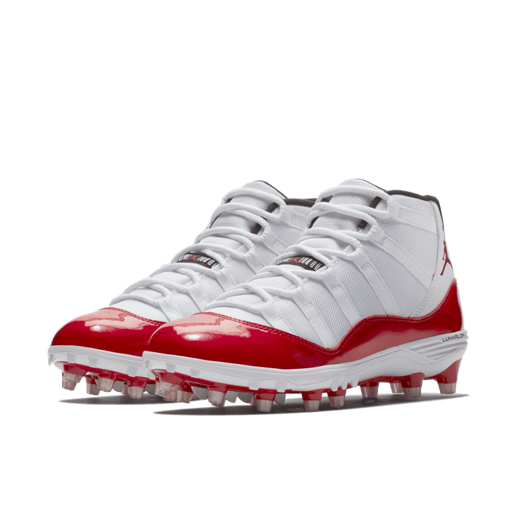 Air Jordan 11 Retro Cleat White Red Angle 2