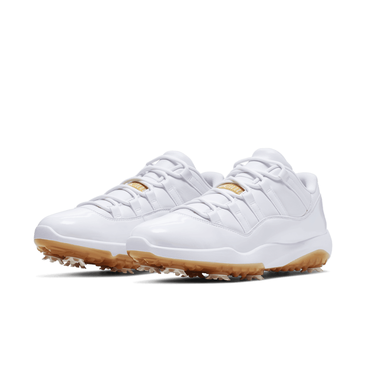 Air Jordan 11 Retro Low Golf White Metallic Gold Angle 2