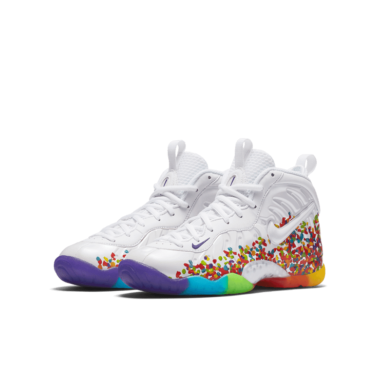 Nike Air Foamposite One White Fruity Pebbles (2017) (GS) Angle 2