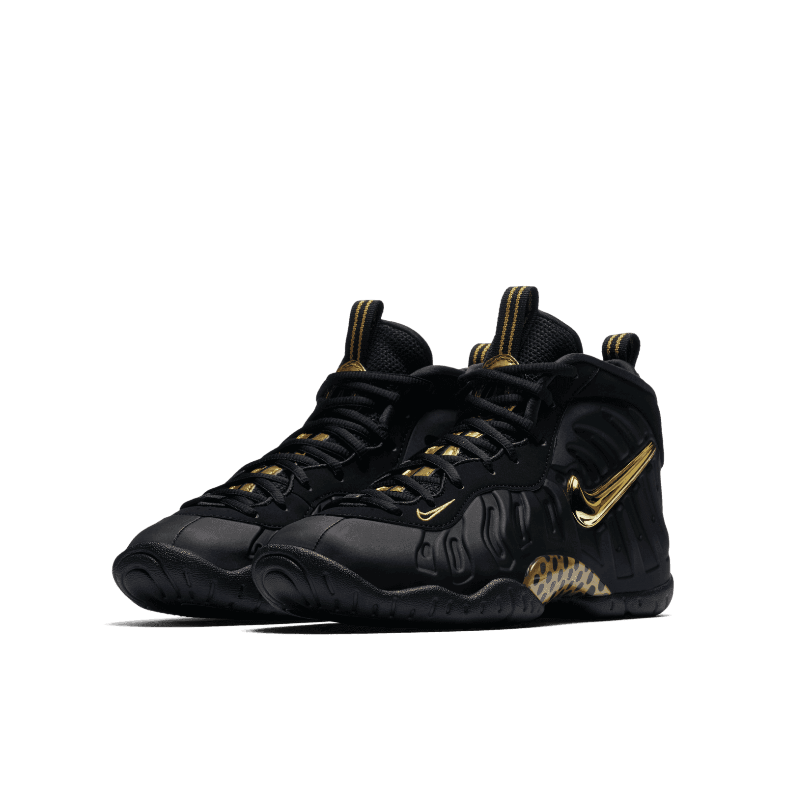 nike air foamposite black and gold