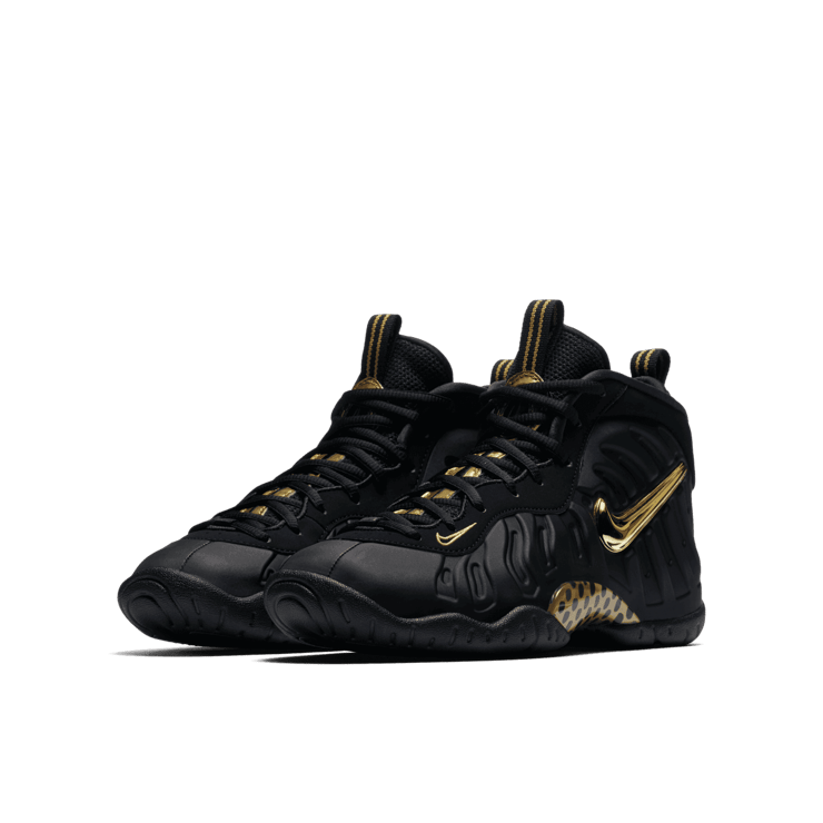 Nike Air Foamposite Pro Black Metallic Gold (GS) Angle 2