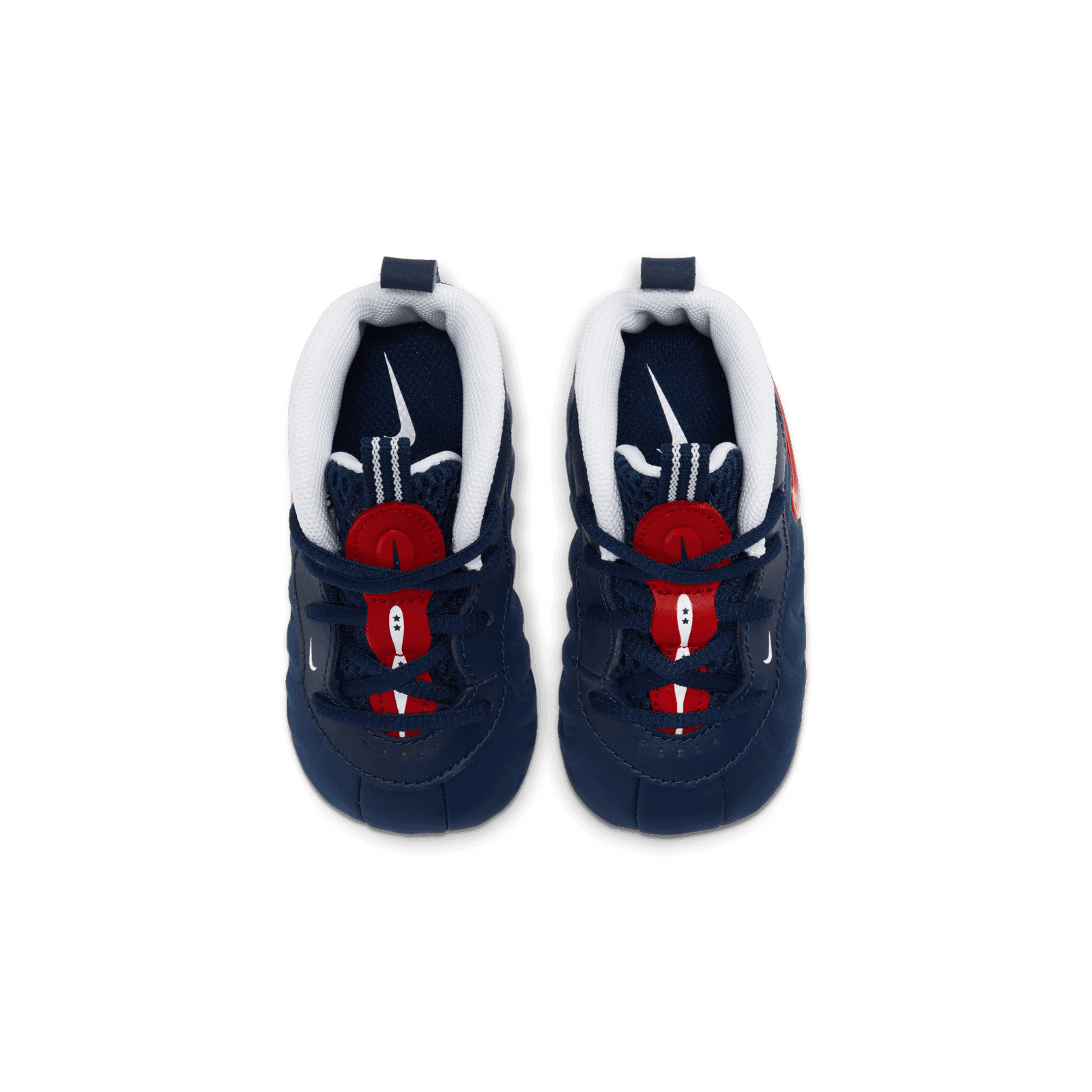 white red and blue foams