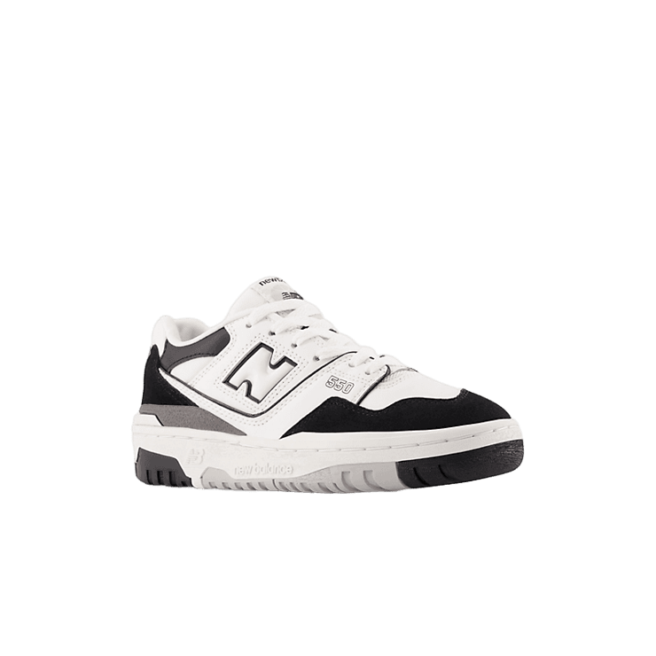 New Balance 550 White Black Rain Cloud (GS) Angle 2