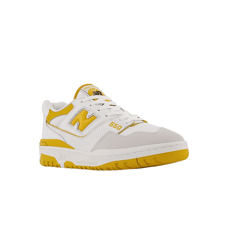 New Balance 550 Sea Salt Varsity Gold Angle 2