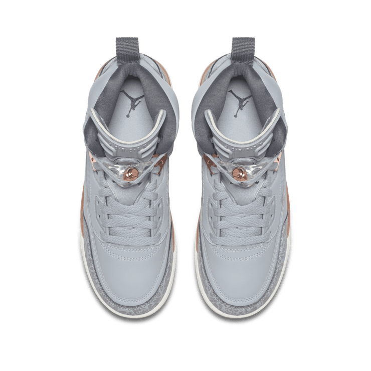 Air Jordan Spizike Wolf Grey Metallic Red Bronze (GS) Angle 1