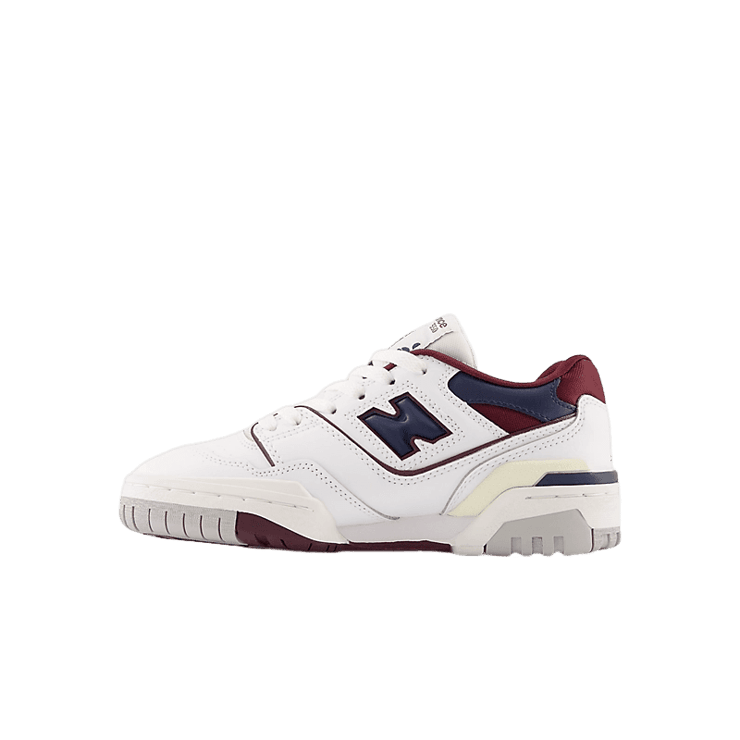 New Balance 550 White Burgundy Navy (GS) Angle 0