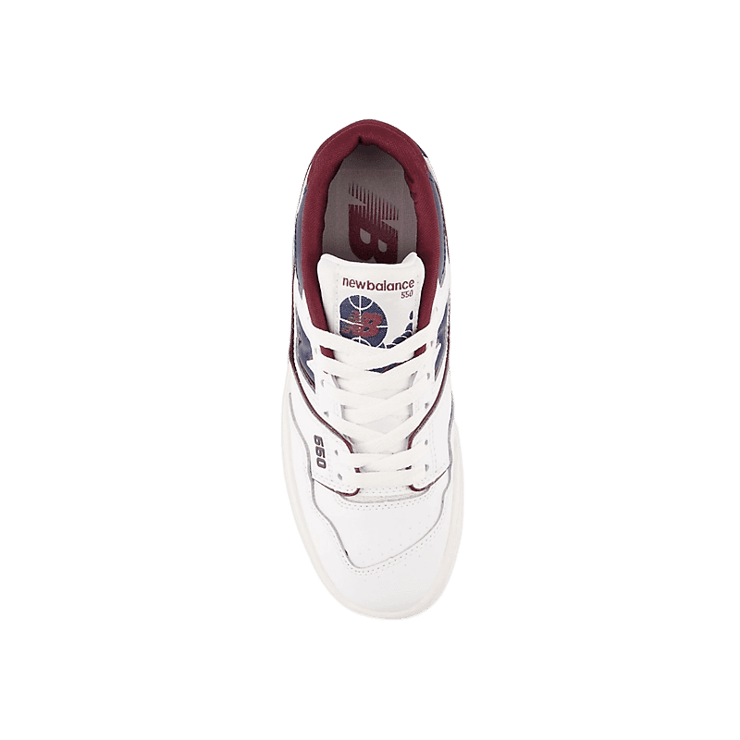 New Balance 550 White Burgundy Navy (GS) Angle 1