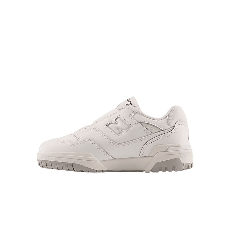 New Balance 550 Bungee Lace Top Strap White Grey Angle 0