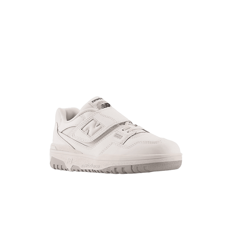 New Balance 550 Bungee Lace Top Strap White Grey Angle 2