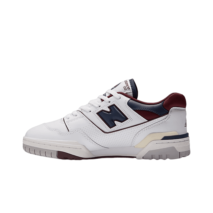 New Balance 550 White Navy NB Burgundy Angle 0