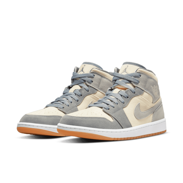 Jordan 1 Mid Cream Grey Angle 2