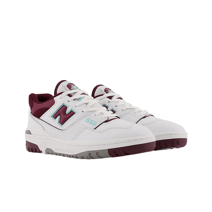 New Balance 550 Burgundy Cyan Angle 1