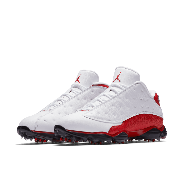 Air Jordan 13 Retro Golf Cleat White Red Angle 2