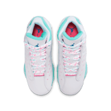 Jordan 13 Retro White Soar Green Pink (GS) Angle 1