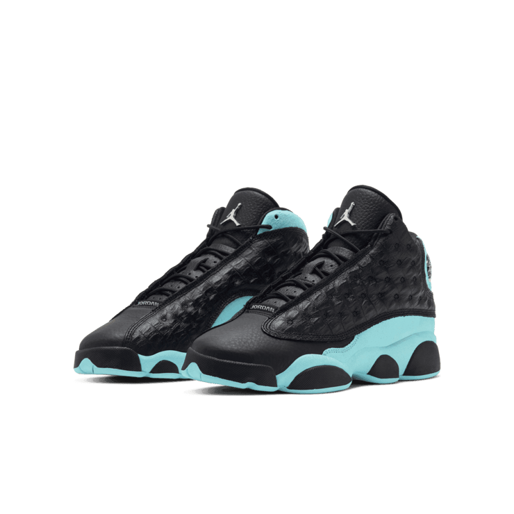Jordan 13 Retro Black Island Green (GS) Angle 2