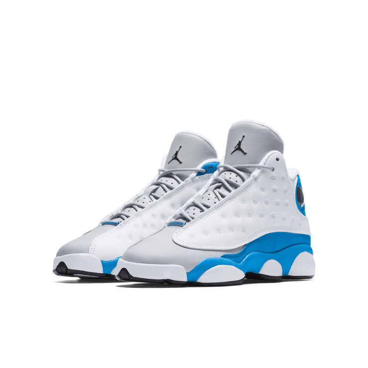 Air Jordan 13 Retro White Italy Blue (GS) Angle 2