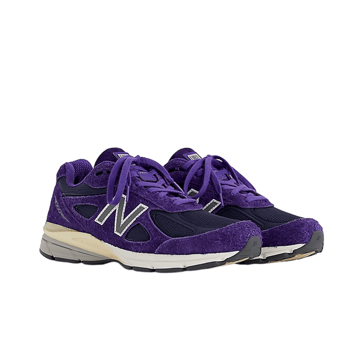 New Balance 990v4 Made In USA By Teddy Santis Purple Suede Angle 2