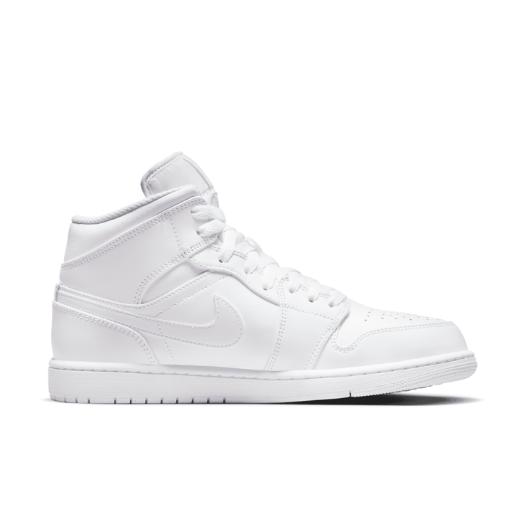 Air Jordan 1 Mid Triple White (2022) Angle 1