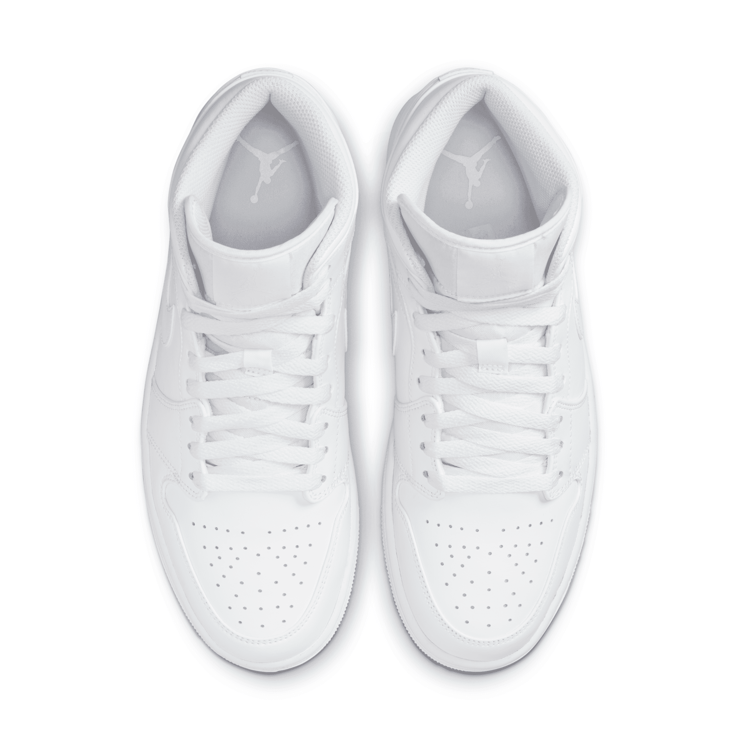 Air Jordan 1 Mid Triple White (2022) Angle 2