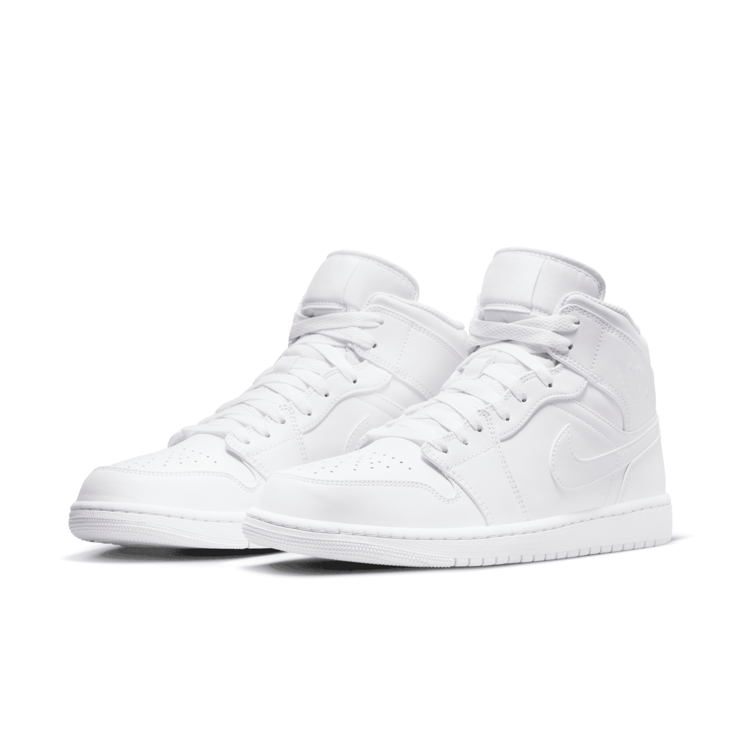 Air Jordan 1 Mid Triple White (2022) Angle 3