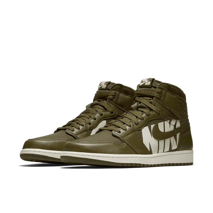 Air Jordan 1 Retro High Olive Canvas Angle 2