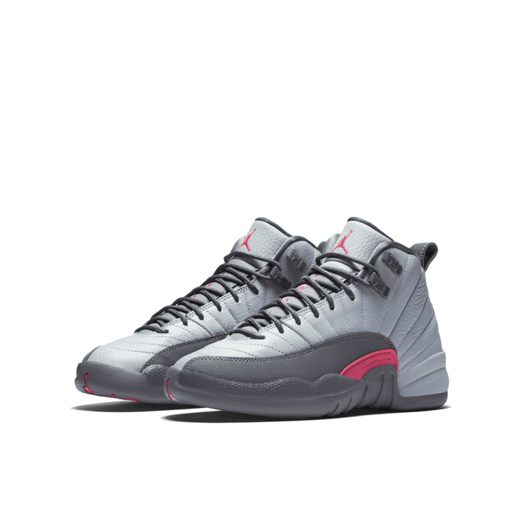 Air Jordan 12 Retro Wolf Grey Vivid Pink (GS) Angle 2