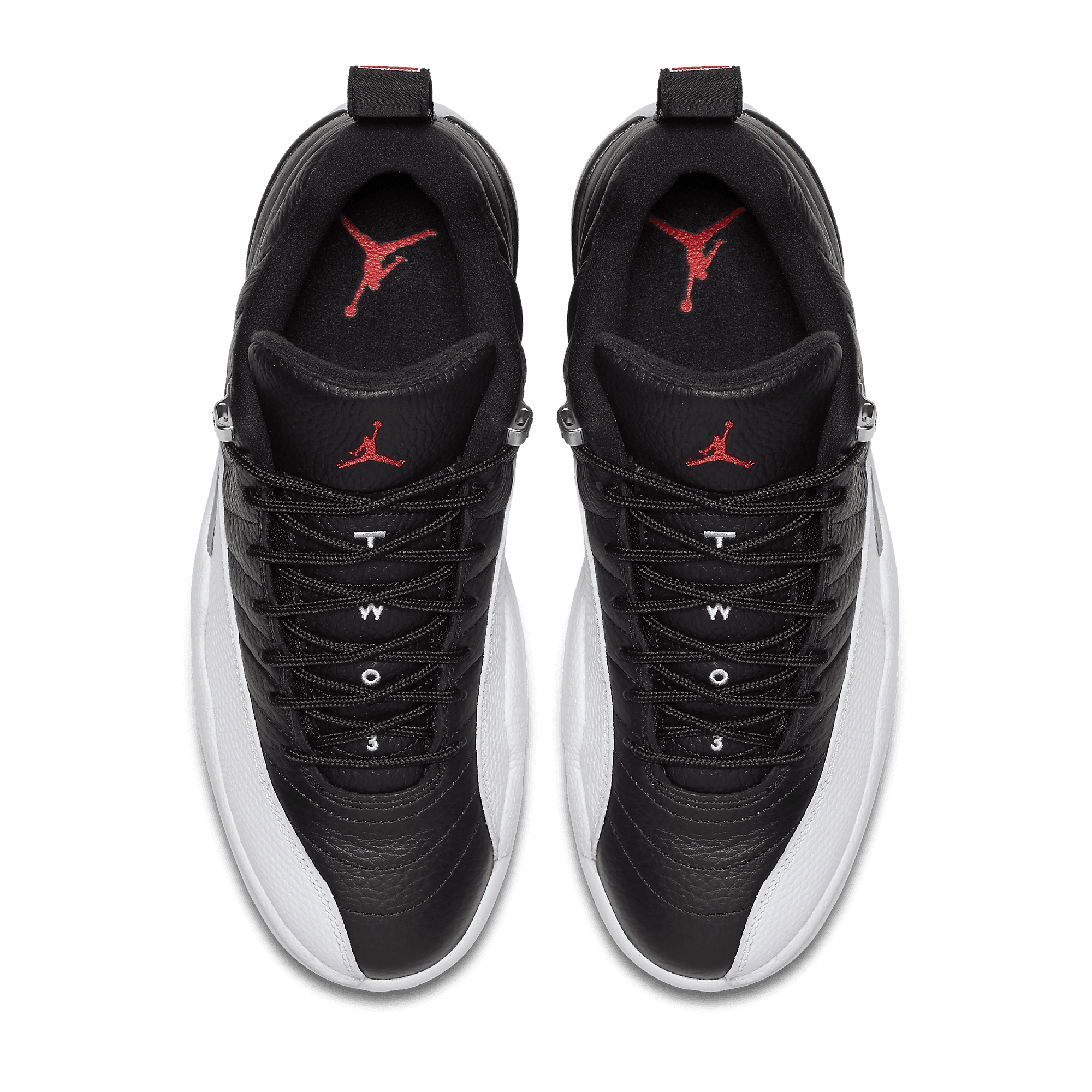 black and white jordan 12 playoffs