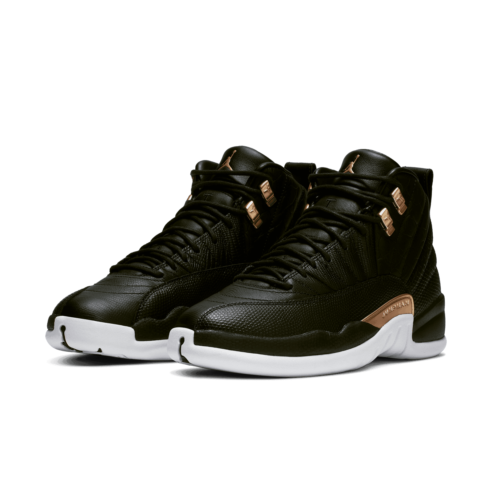 jordan 12 black white metallic gold