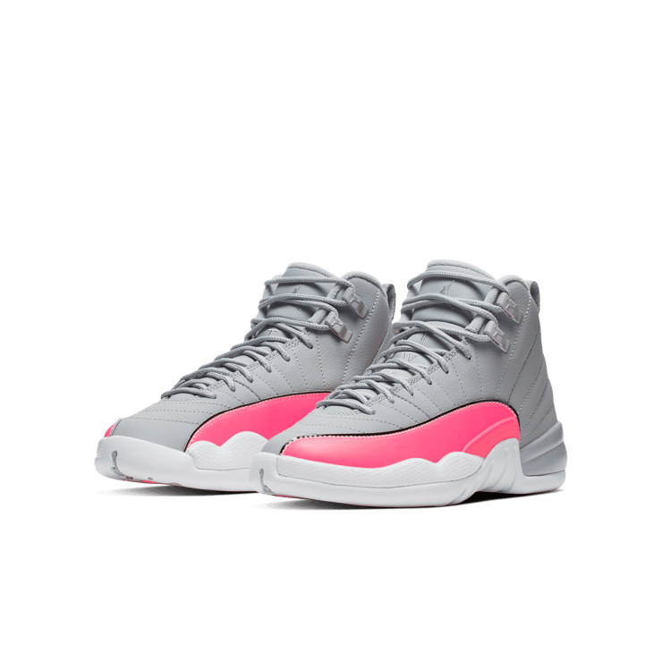 Air Jordan 12 Retro Wolf Grey Racer Pink (GS) Angle 2