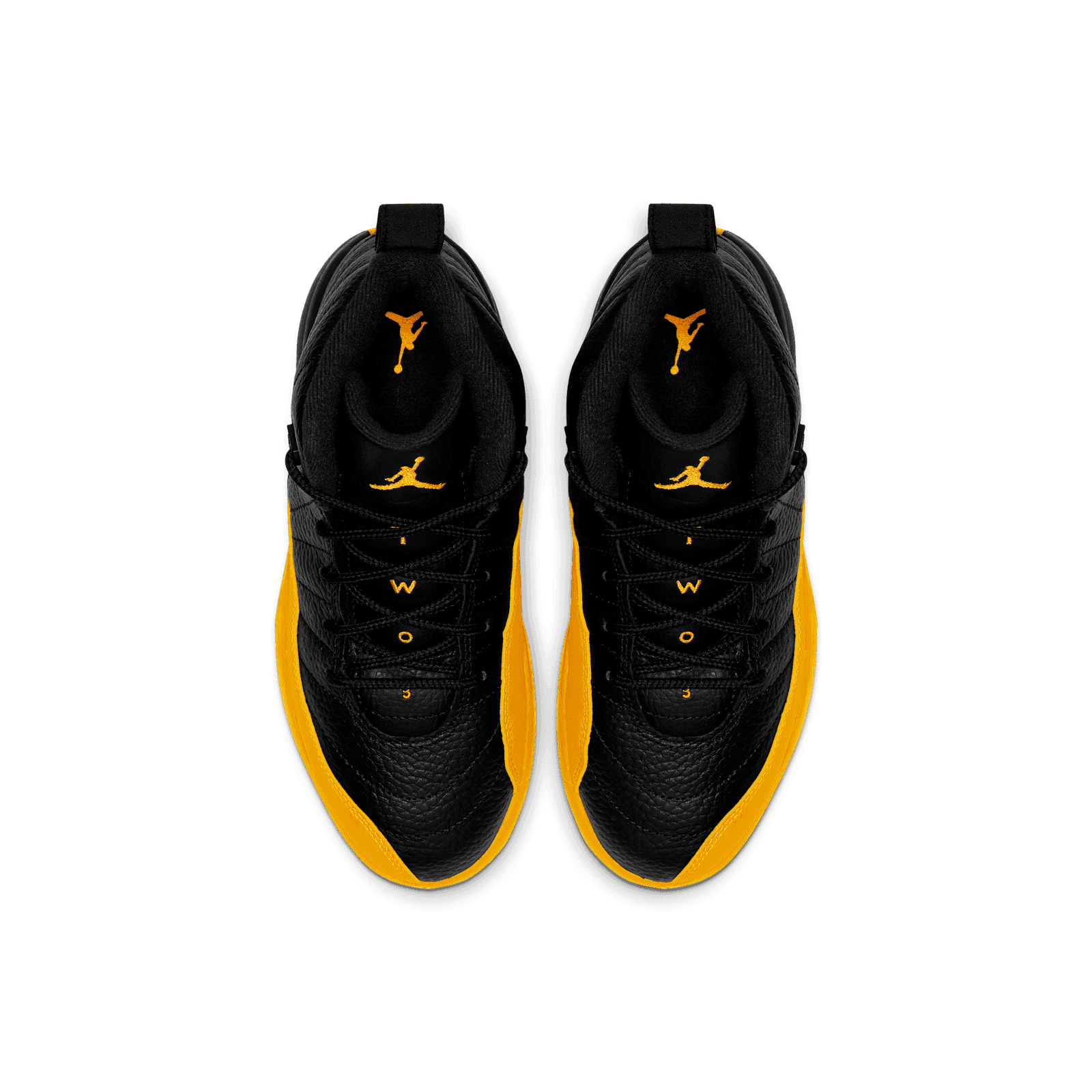 black and university gold 12s