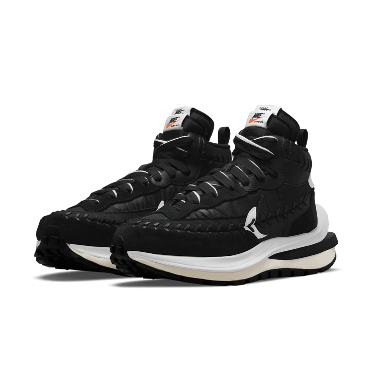 Nike Vaporwaffle sacai Jean Paul Gaultier Black White Angle 2