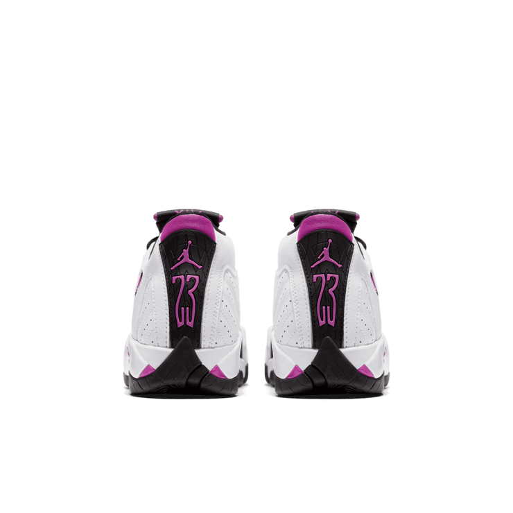 Air Jordan 14 Retro Fuchsia Flash Black Toe (GS) Angle 3