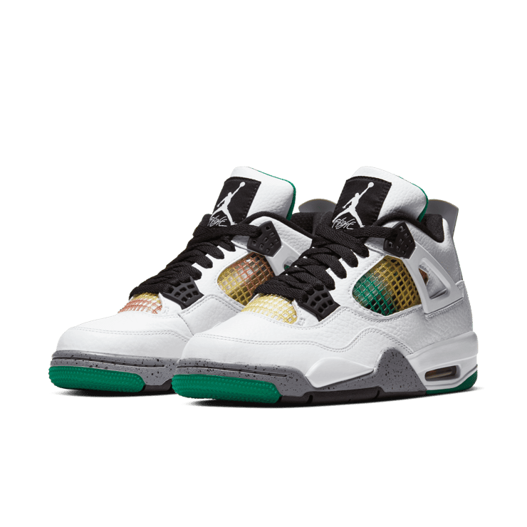 Air Jordan 4 Retro Lucid Green Rasta (W) Angle 2