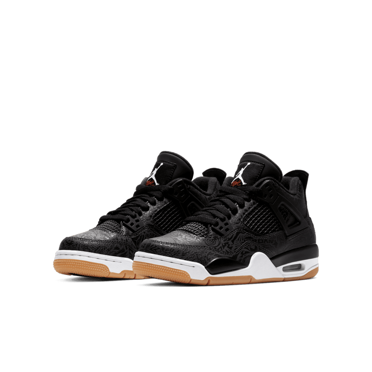 Air Jordan 4 Retro Laser Black Gum (GS) Angle 2
